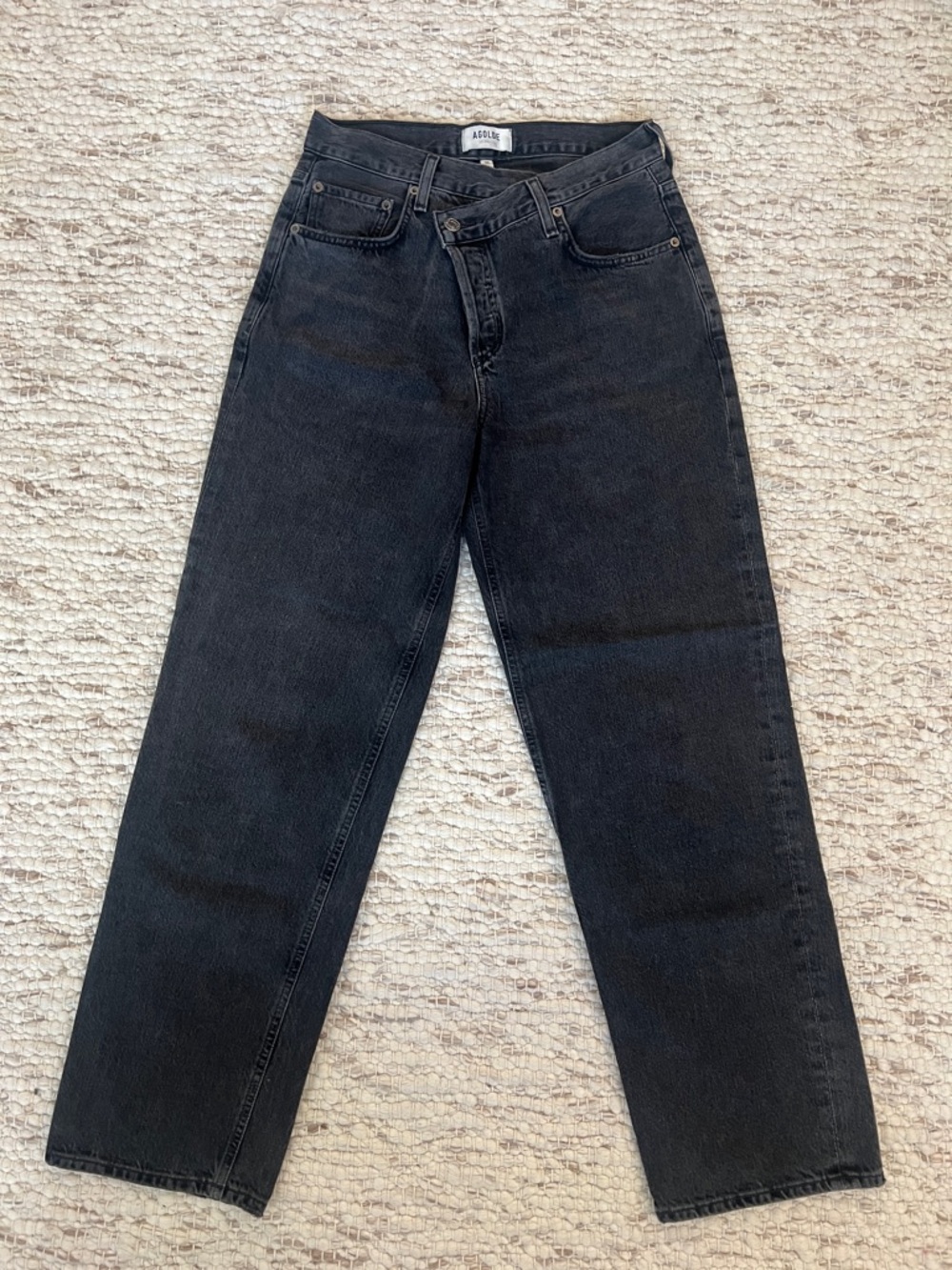 Agolde Criss Cross Jeans in Black Wash